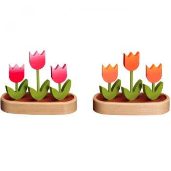 Tulpen rot, orange / natur-Bestückung
