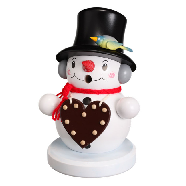 Räuchermann Schneemann mit Lebkuchenherz, 17 cm